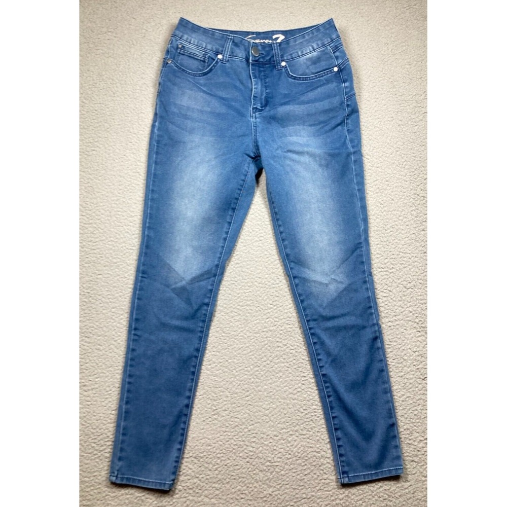 Seven 7 Jeans Women's 8 Blue High Rise Skinny Body Shaper Stretch Comfort Denim